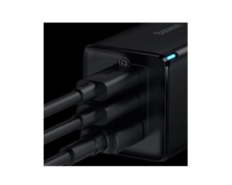 BASEUS GaN3 Pro Fast Charger 2C+U Three Ports 65W CN Plug with Type C Cable
