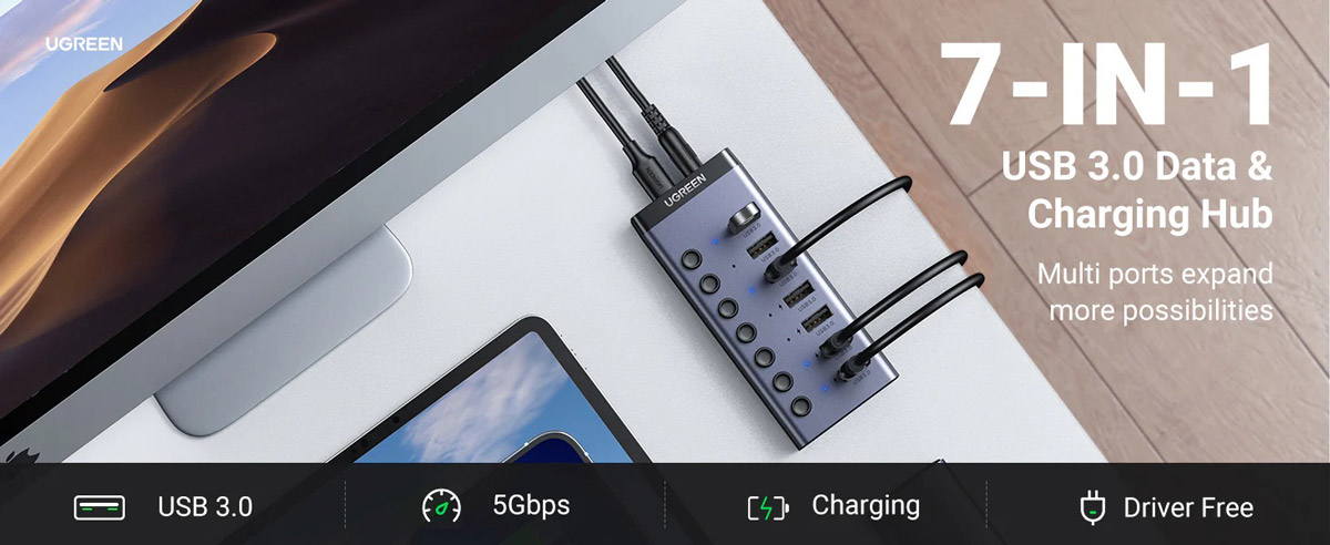 UGREEN CM481 7 in 1 POWERED SWITCH USB 3.0 HUB (30778) UGREEN CM481 7 in 1 POWERED SWITCH USB 3.0 HUB (30778)